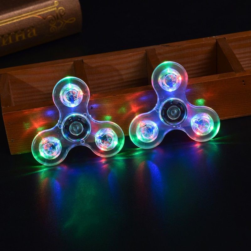 Mainan Fidget Spinner Led Fidget Hand Spinner dengan Lampu LED Untuk Mengurangi Stress