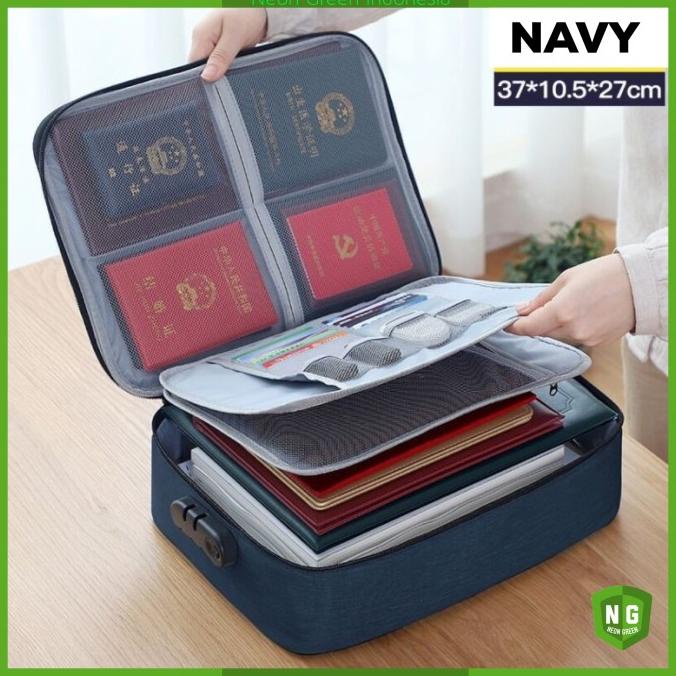 

Terbaru !!! Tas Dokumen Anti Air Storage Box File 3 Digit Password Travel Bag Lock