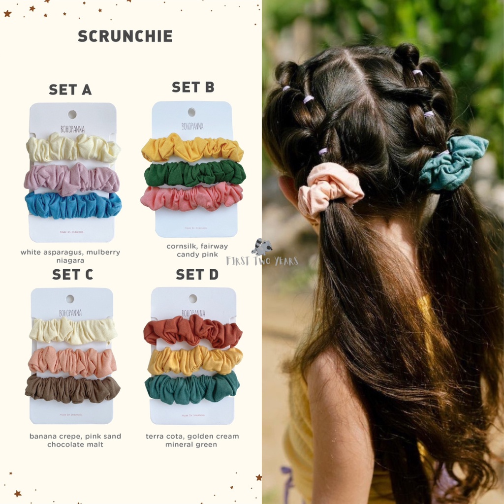 Bohopanna - Scrunchies Set / Ikat Rambut Anak Dan Dewasa