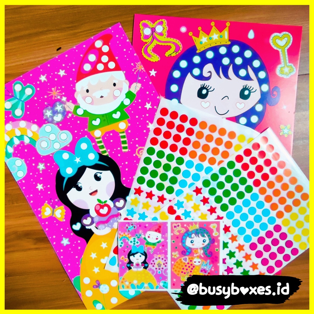 [busyboxes.id] Mainan Edukasi anak 3 tahun aktivitas menempel sticker rainbow seri princess