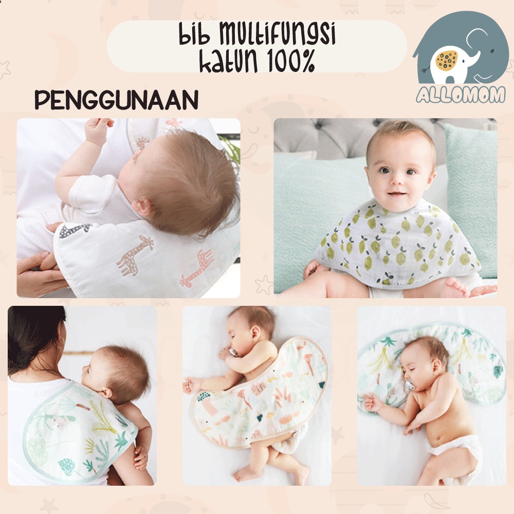 ( IMPORT ) Lap Gendong Bayi / Tadah Iler Multifungsi / Celemek Iler Anak / Baby / Bib Bayi