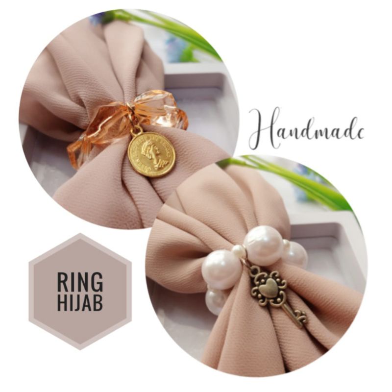 Paket Hemat Ring Hijab Tinggal slup I Aksesoris Hijab | Pin hijab segi 4 |  Bros hijab