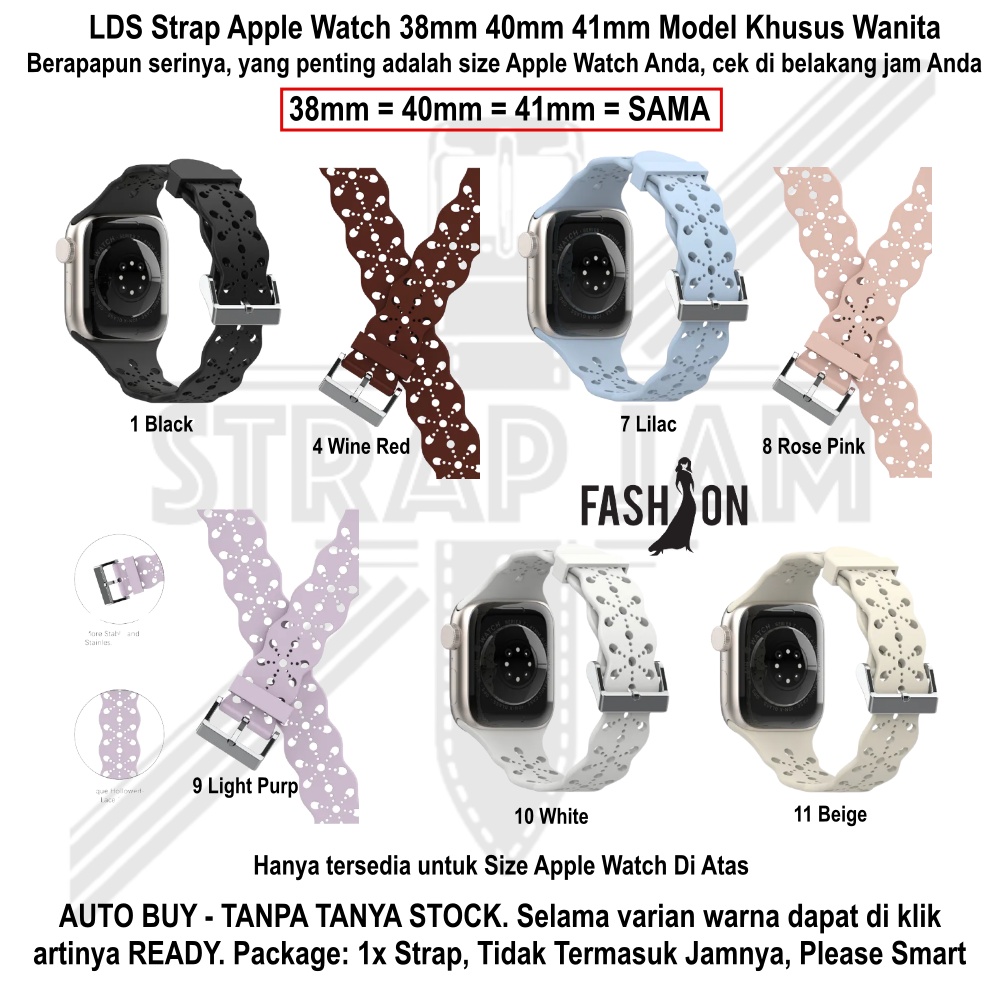 LDS Strap Apple Watch 38mm 40mm 41mm - Tali Jam Tangan Silikon Stylish