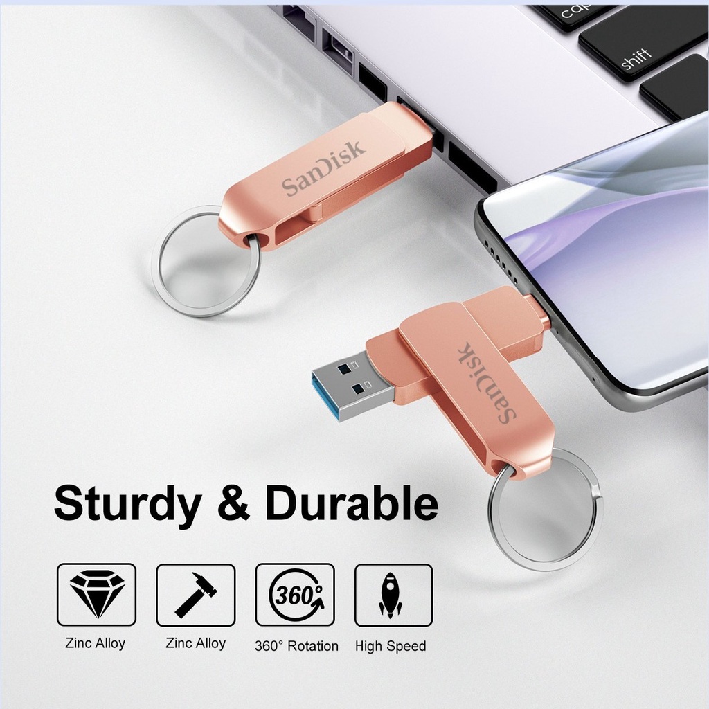 Waterproof 2TB 2IN1 OTG Flash Drive Type-C Smart Phone PenDrive For / PC / Android