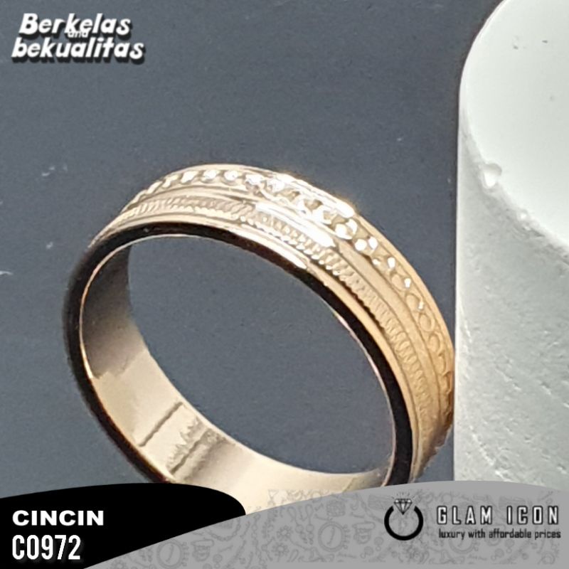 Cincin couple motif  dubai ukir simple C0972 CCG