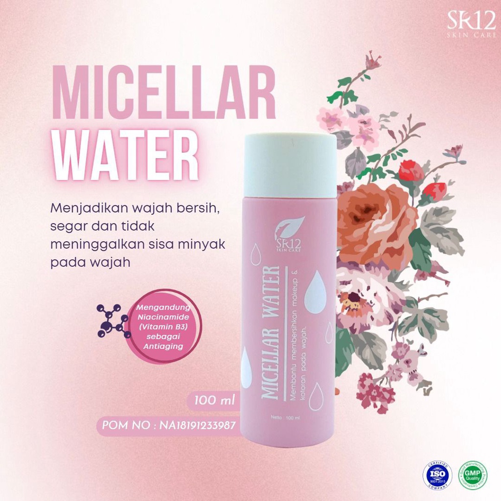 SR12 MICELLAR WATER / MELEMBABKAN WAJAH SECARA ALAMI BERSIH DAN SEGAR / PEMBERSIH WAJAH TERBAIK..!!