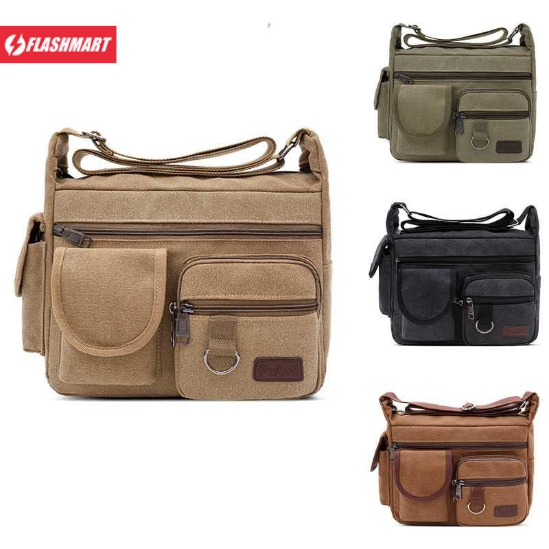 Flashmart Tas Selempang Messenger Bag Bahan Kanvas - 6109