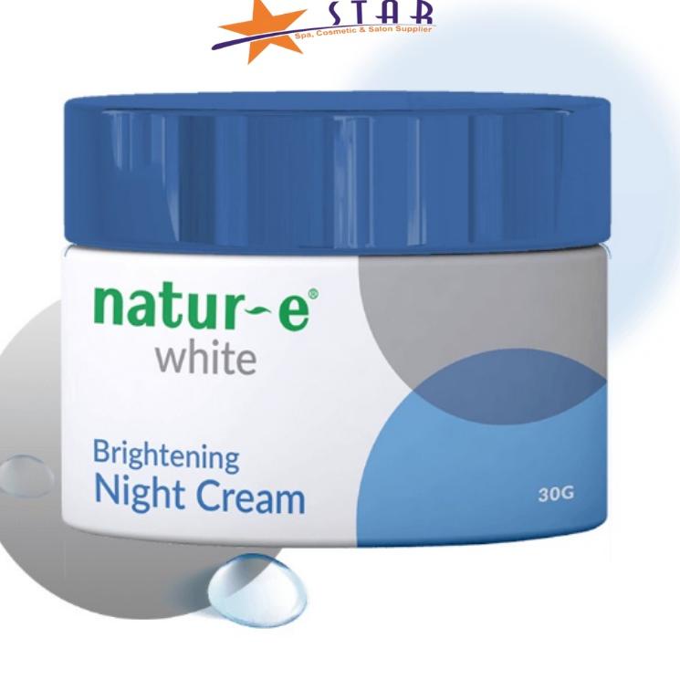 ☞ ✨STAR✨ Natur-E White Night Cream 30 gr (NIGHT CREAM KEMASAN PUTIH BIRU) | KRIM MALAM MENCERAHKAN ♪