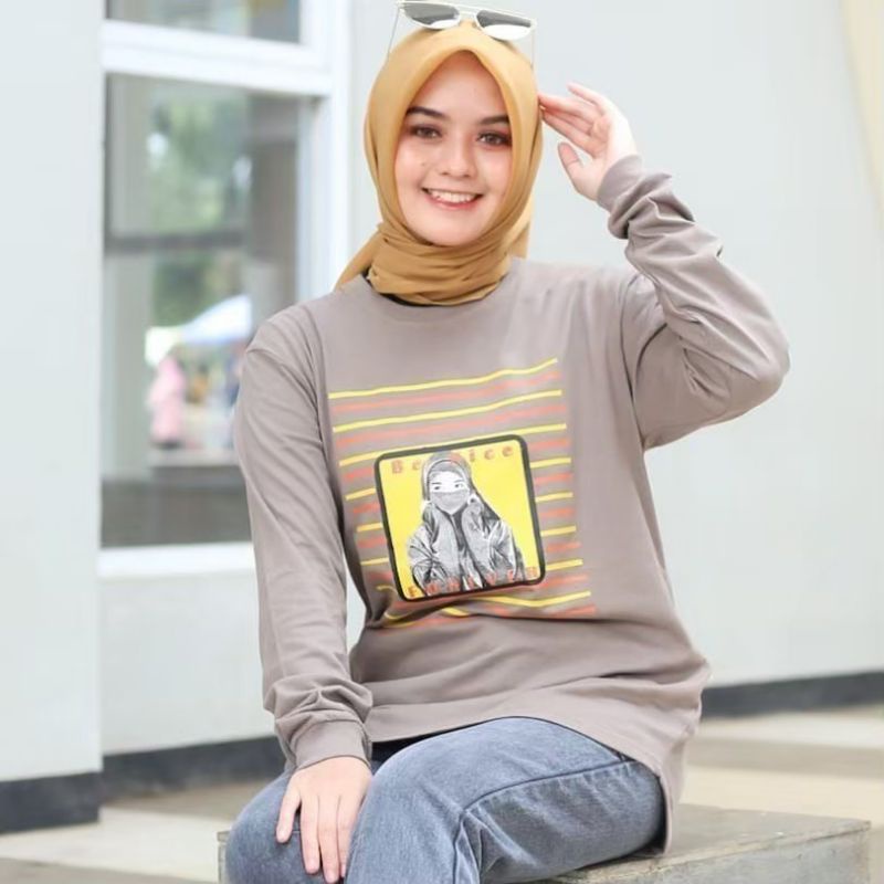 baju cewek lengan panjang kaos wanita Longsleeve bahan tebal kaos lengan panjang wanita murah