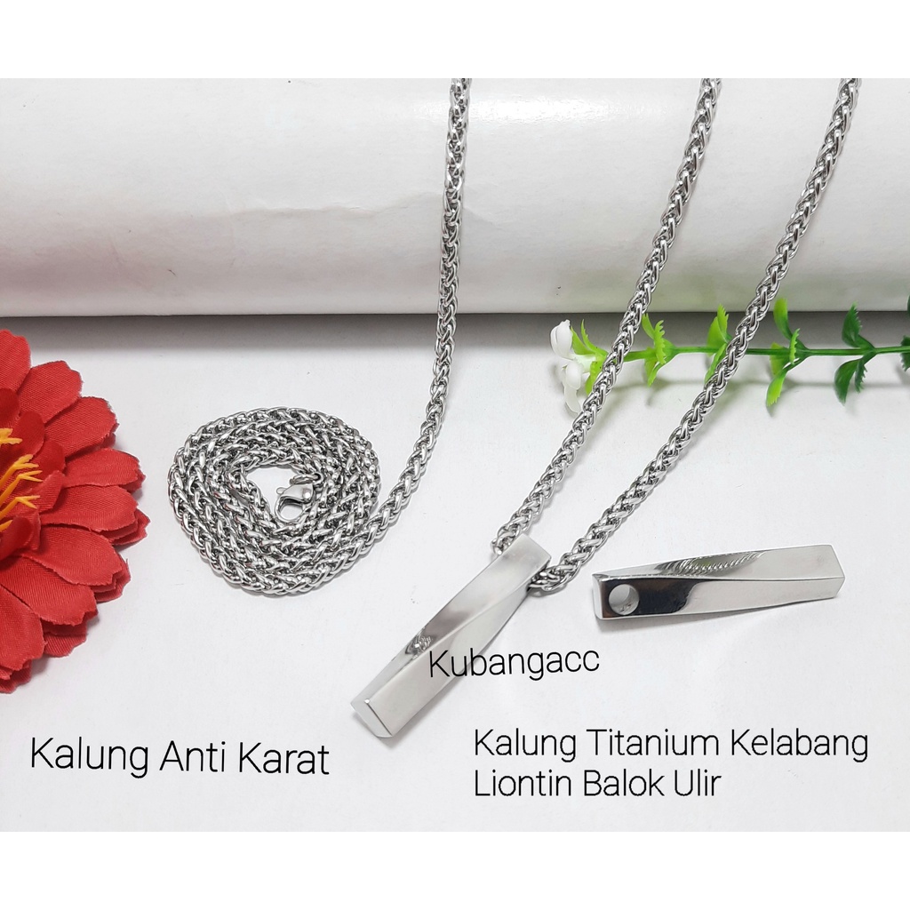 Kalung Liontin Titanium Kalung Kelabang Liontin Balok Ulir Kalung Pria Wanita Titanium Murah