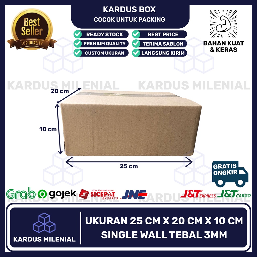 

kardus box karton packing 25x20x10