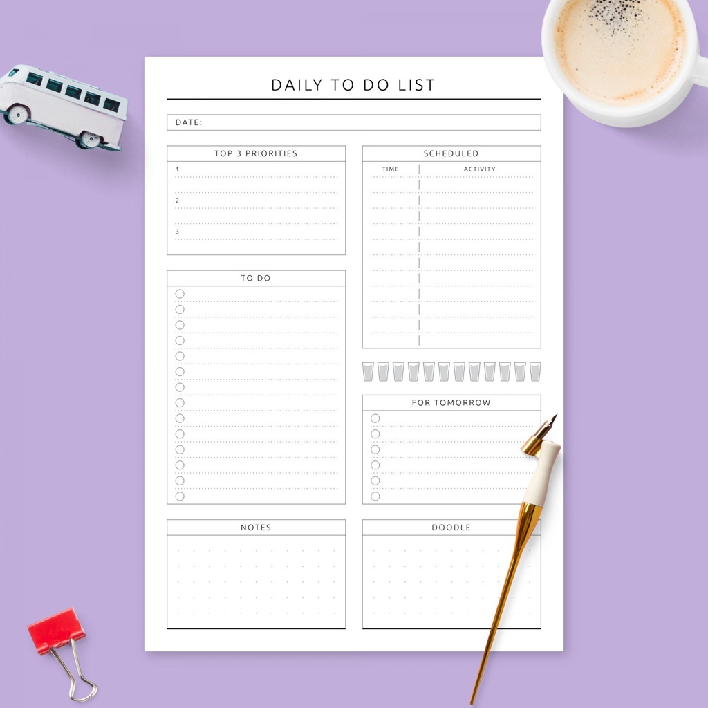 

[DOKI] 10 Lembar Habit Tracker Binder Planner/ To Do list/ Daily Planner/ Weekly Planner - TDL028