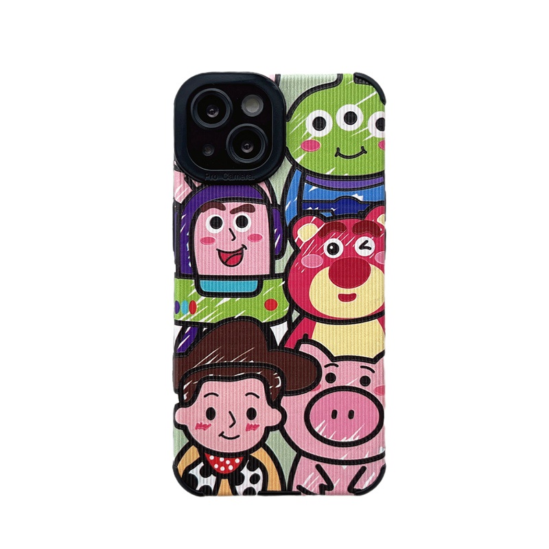 Toy Story Leather SoftCase iP iPhone 7 8 + Plus XS XR 11 12 13 14 Pro Max Pink Casing hp iPhone XR kESING