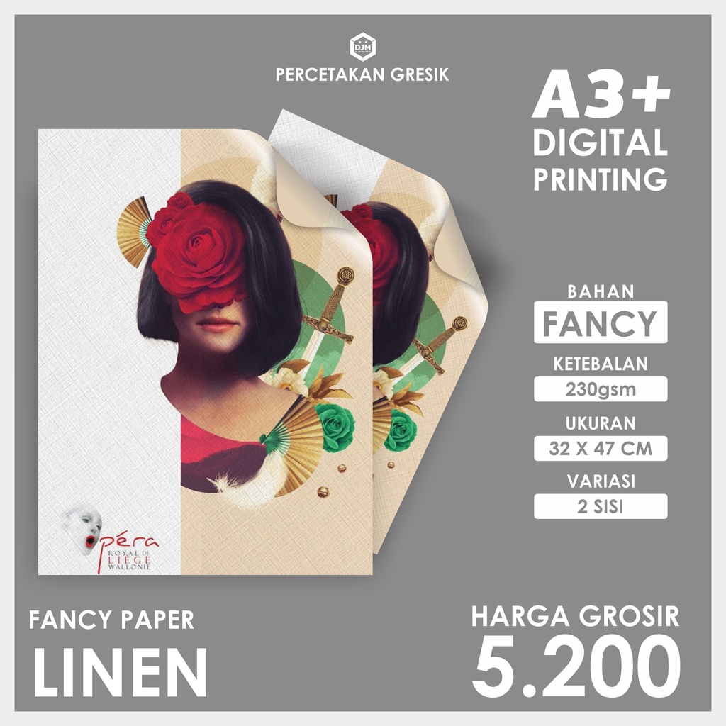 

CETAK FANCY PAPER LINEN | 2 SISI | DIGITAL PRINTING A3+ [HARGA GROSIR & RESELLER