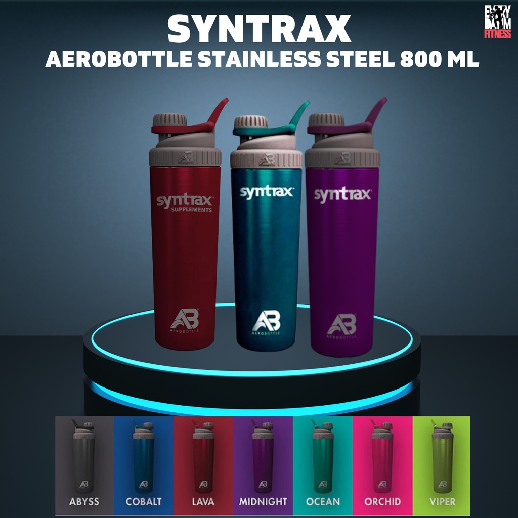 SHAKER SYNTRAX STAINLESS STEEL AEROBOTTLE ORIGINAL 800ML