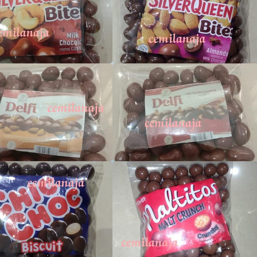 

♣ Murah Banget Silverqueen Bites 250 gr Almond & Bites Mede snack Viral Coklat enak ✶