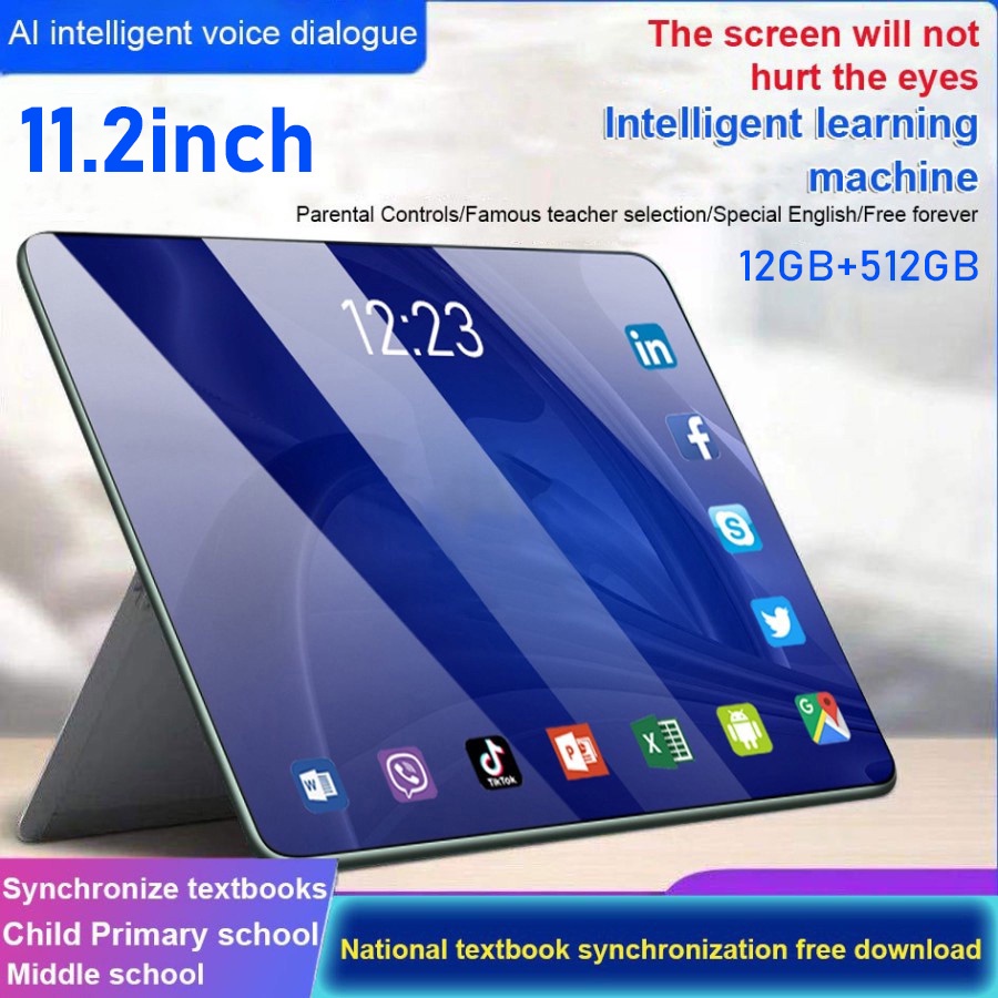 Tablet murah baru 11.2inch (RAM12GB+ROM512GB) Tab pro11 layar definisi tinggi komputer tablet belajar hiburan kantor tablet Tablet Android hot sale dual SIM/WIFI tablet merek baru otentik layar pelindung mata