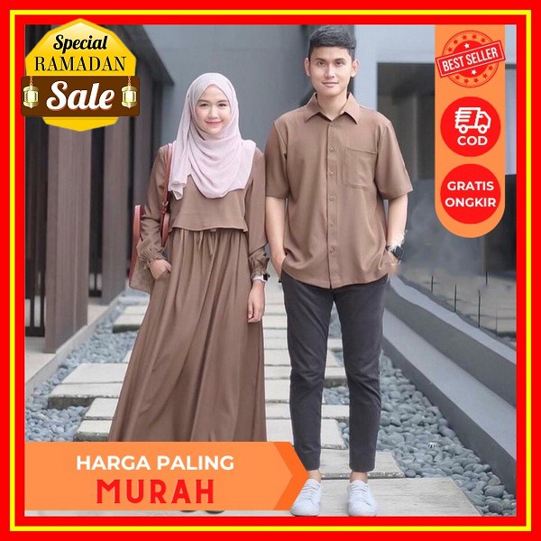 Gamis Lebaran - Couple Gamis Adeeva Series Koko Lengan Panjang Baju Couple Gamis Lebaran Kondangan L