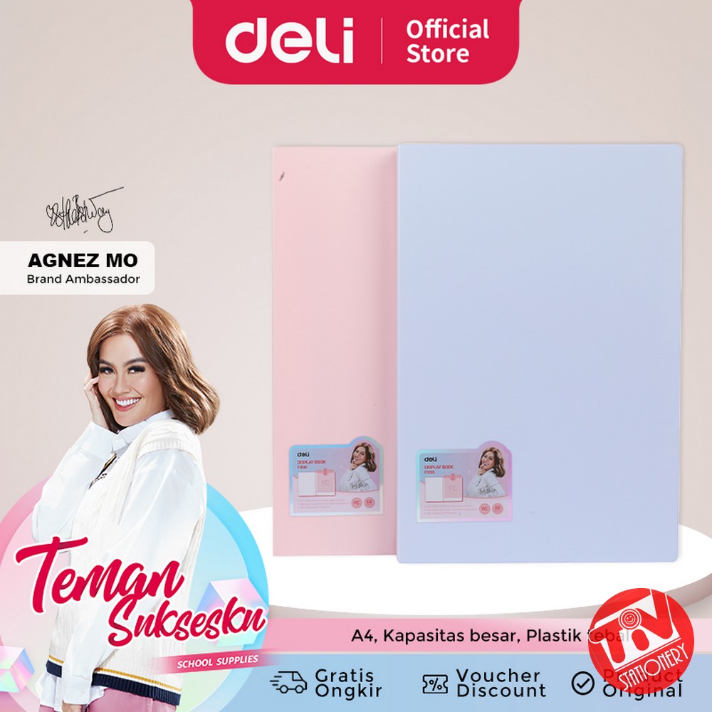 

[DELI X AGNEZ MO] Deli Display Book / Map Clear Holder / Dokumen Keeper F4 60 Slot
