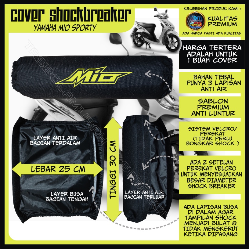 SARUNG PELINDUNG PENUTUP COVER SOKBREKER SHOCK BREAKER BELAKANG MOTOR YAMAHA MIO ANTI AIR