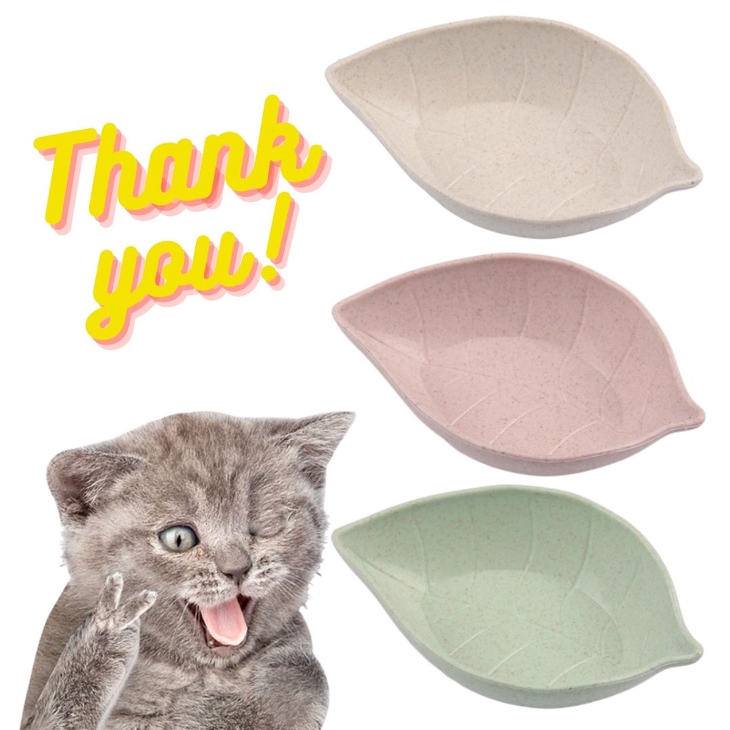 Tempat Makan Kucing Pet Bowl Model Daun Premium Quality FEFARM