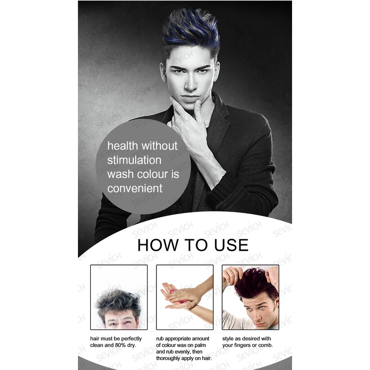 SEVICH Professional Temporary Hair Color Wax Instant Washable Hair Dye 120g CHHS