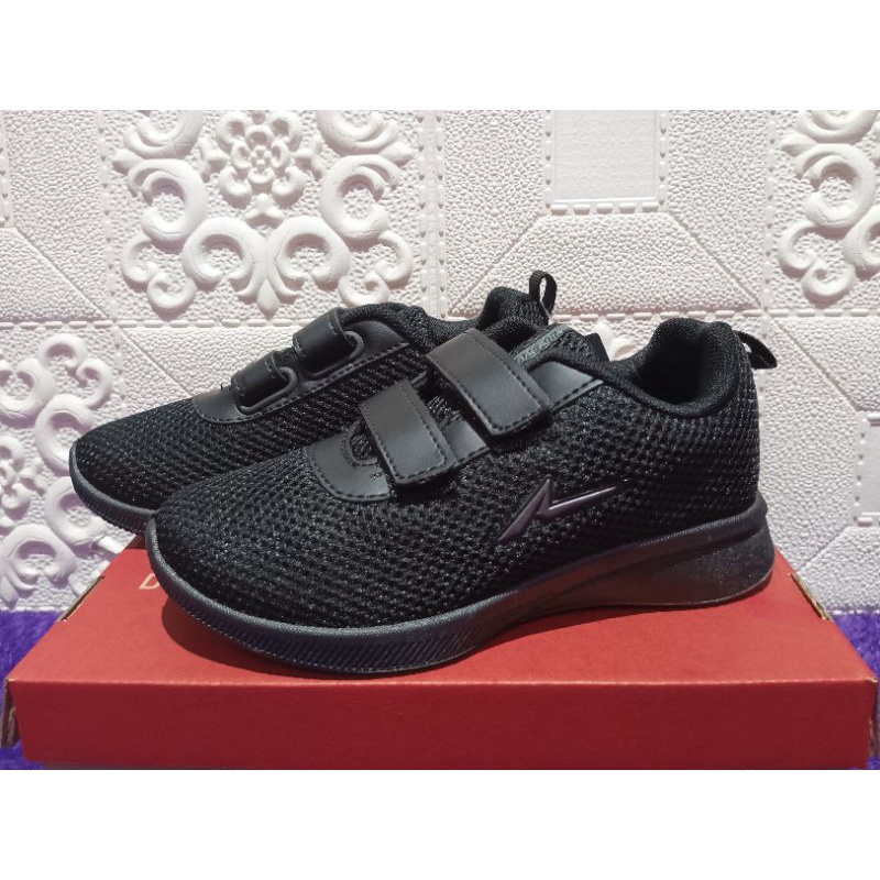 Sepatu Ando BSC 35 Velcro Hitam Hitam - Sepatu Sekolah/Sepatu Ando/Sepatu Anak SD