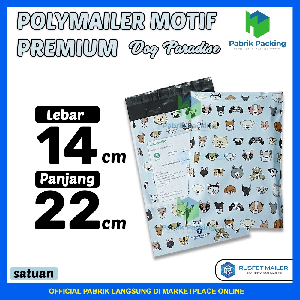 

POLYMAILER DOG PARADISE / AMPLOP PACKING DOG PARADISE UKURAN 14 x 22CM SATUAN