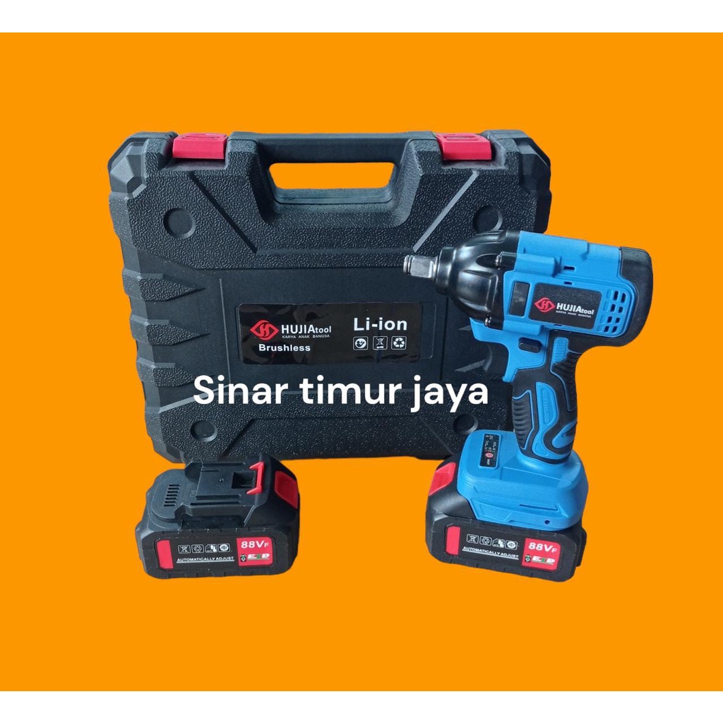 Mesin Bor Cordless Hujia Tool Type 2221 88vf Impact Wrench pembuka Baut