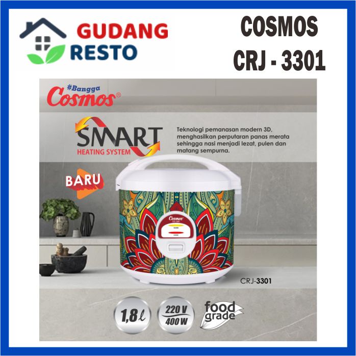 COSMOS CRJ 3301 RICE COOKER 1.8 L BATIK SERIES MAGICCOM CRJ3301 1,8 LITER 3 IN 1 ANTI LENGKET