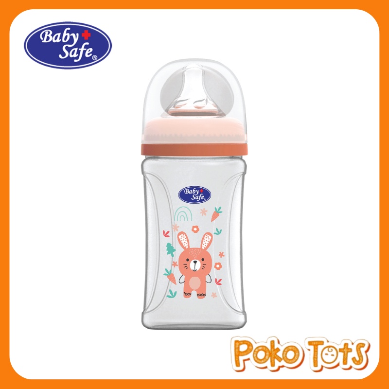 Baby Safe Wide Neck Bottle 250ml Botol Susu Bayi Wideneck Bottle WN08 Baby Safe WHS