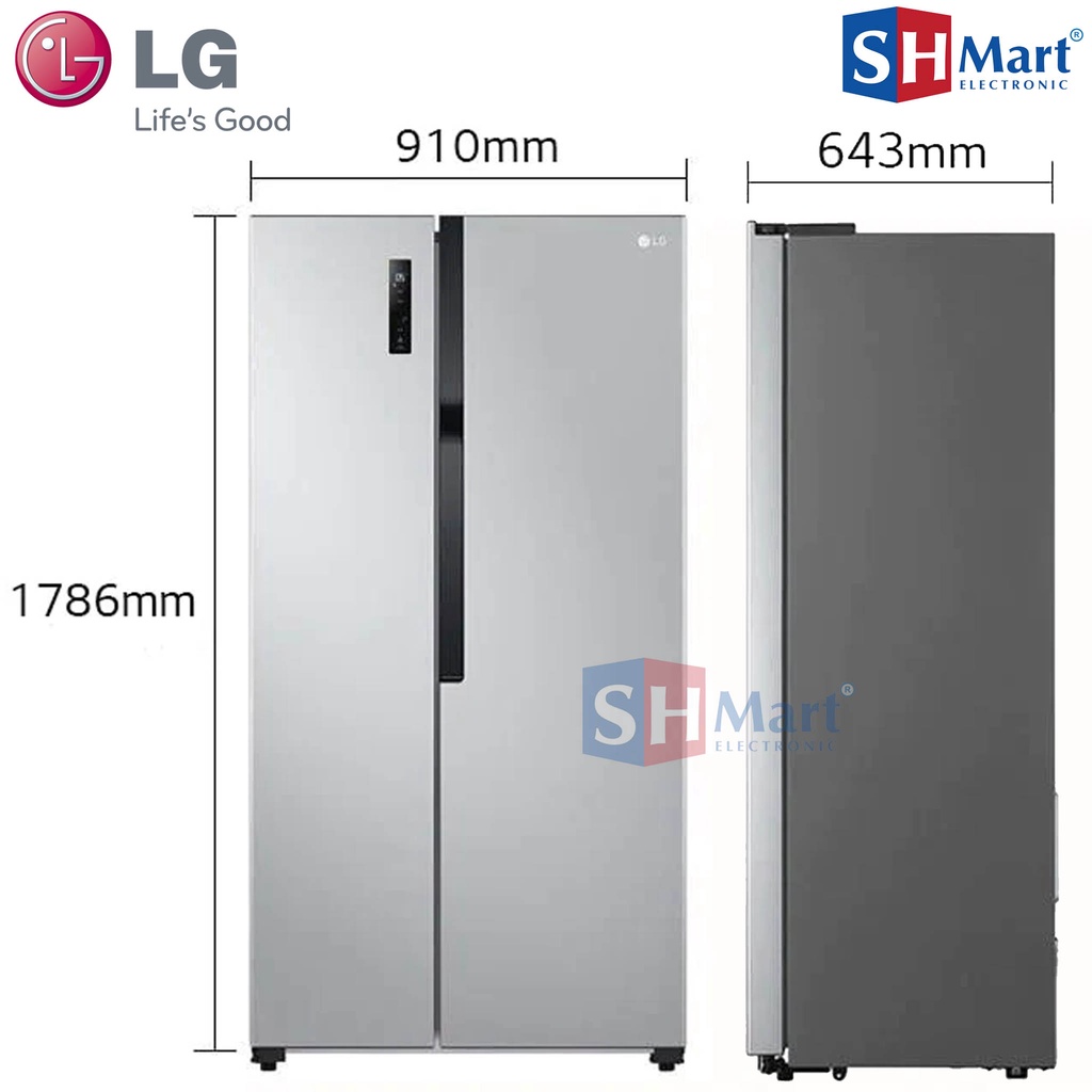 KULKAS SIDE BY SIDE LG KAPASITAS 509 LITER SMART INVERTER GC-FB507PQAM GCFB507PQAM GARANSI RESMI