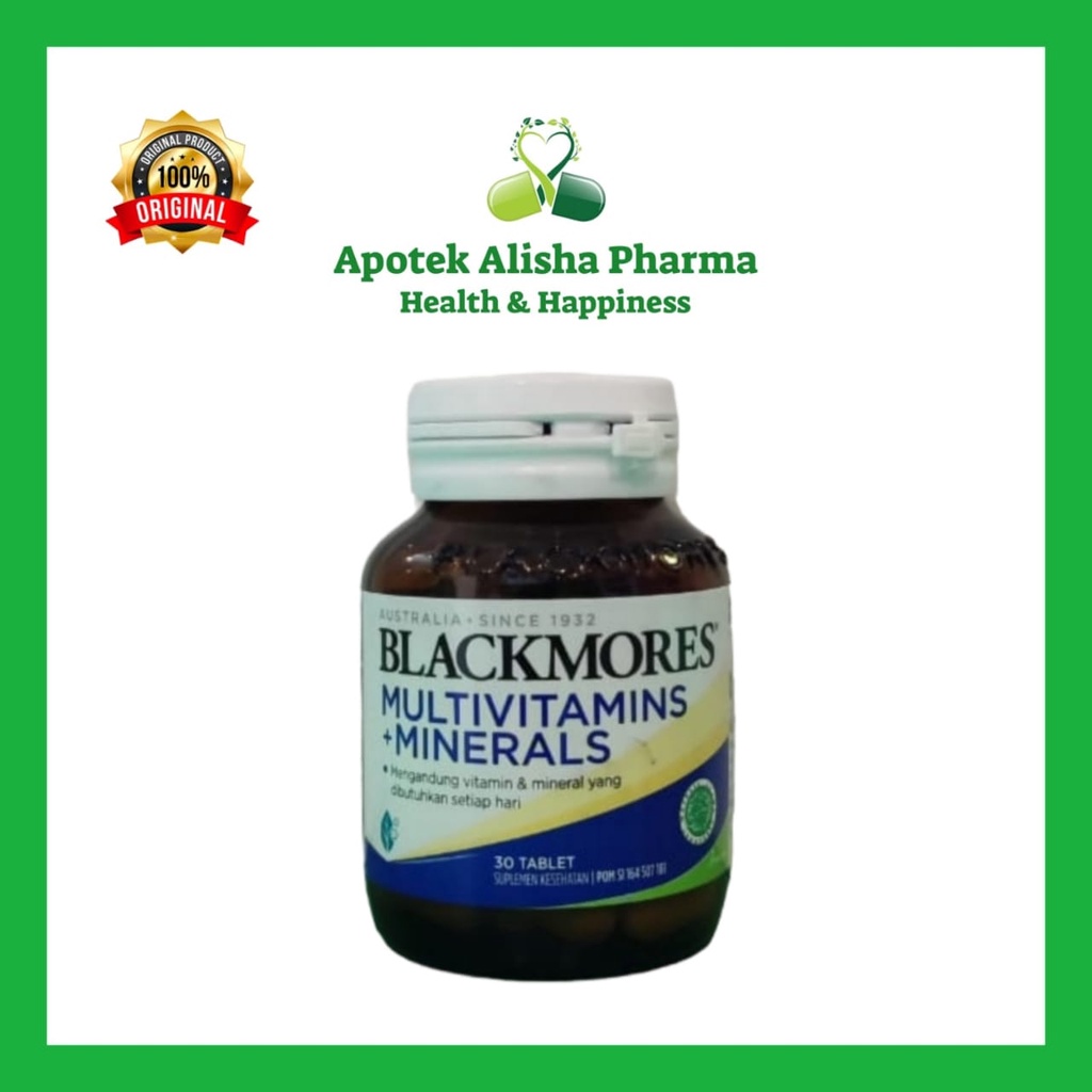 BLACKMORES MULTIVITAMIN + MINERAL Botol 30 Kaplet  - Multivitamin + Mineral Blackmores / Suplemen / Daya Tahan Tubuh / Tidak Mudah Lelah / Capek / Stamina Terjaga