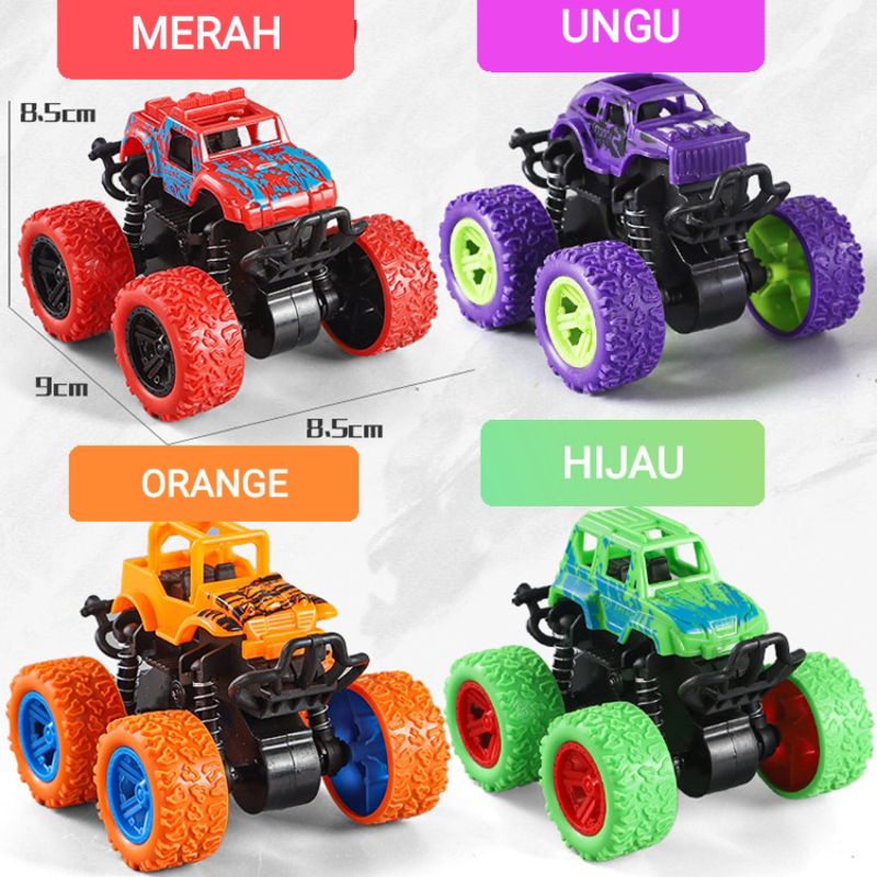 Mobil Mainan Jeep Off-Road Pull Back 360° 4WD Monster Zap Mobil-mobilan Keren Bigfoot