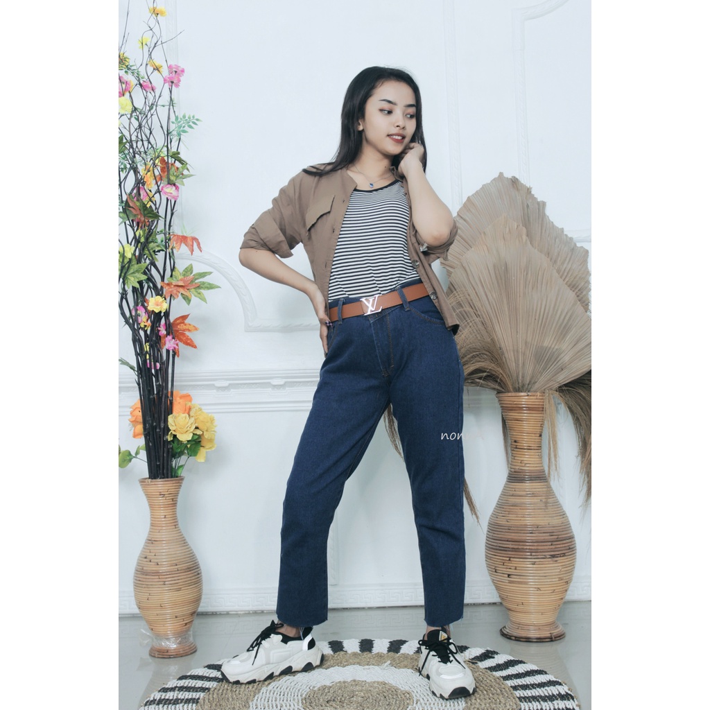 CELANA BOYFRIEND JEANS WANITA RAWIS// CELANA JEANS BOYFRIEND SUWIR//CELANA JEANS WANITA//CELANA JEANS TERBARU High Waist