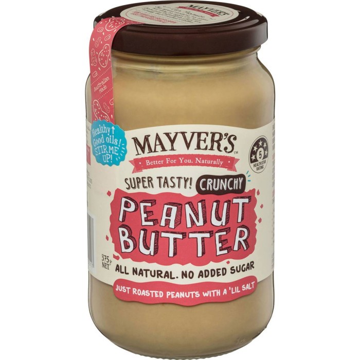 

Selai Mayvers Crunchy Peanut Butter 375Gr