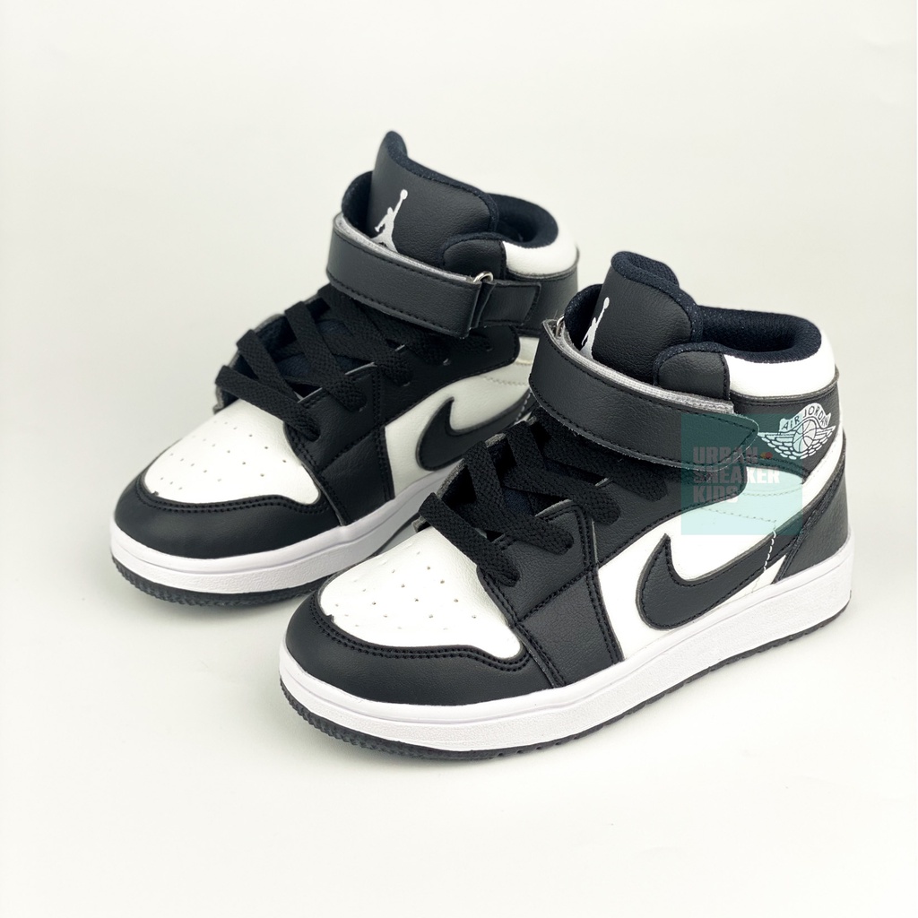 Sepatu Anak Laki Laki Sekolah Hitam Putih Sneakers Import High Ukuran 31-37 - Urban Sneaker Kids