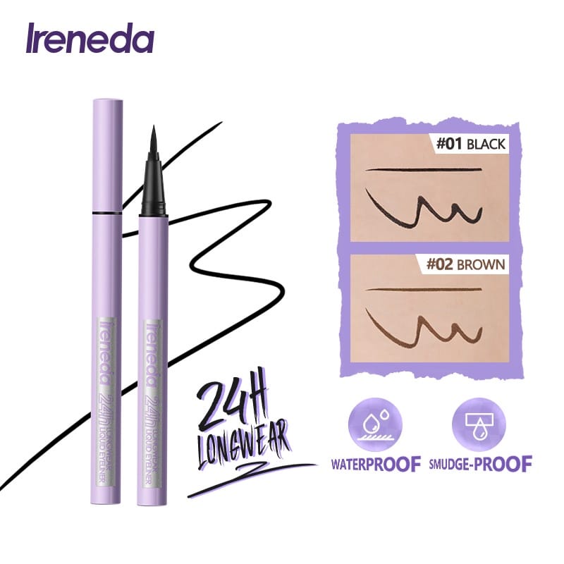 ORIGINAL IRENEDA 24h Longwear Liquid Eyeliner Pen Anti Air Tahan Lama IR01