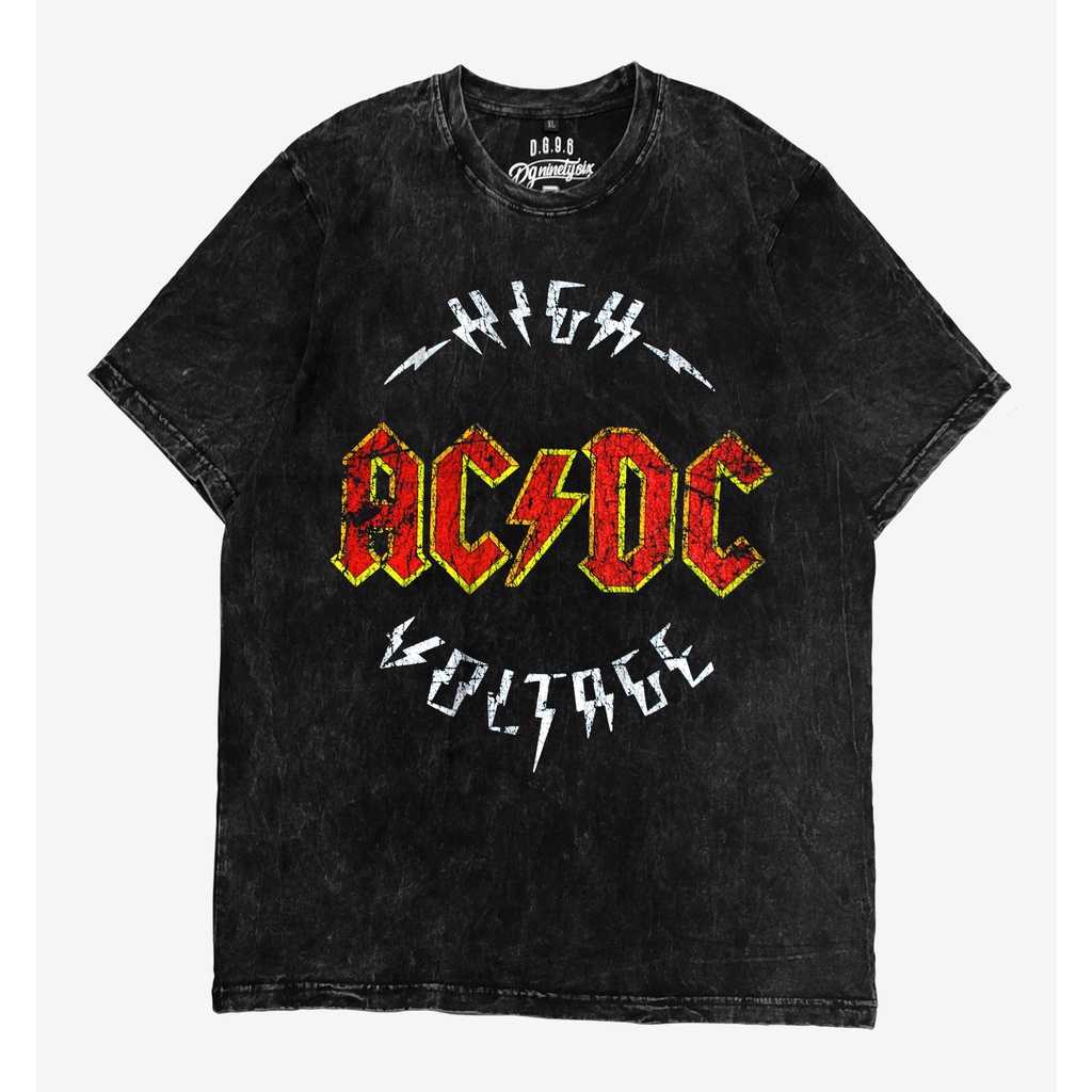 kaos acdc high voltage washing / t-shirt / t-shirt acdc wash / kaos acdc washed / kaos musik washing