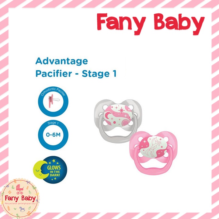 DR BROWN'S ADVANTAGE PACIFIER GLOW IN THE DARK [ 0-6M ]