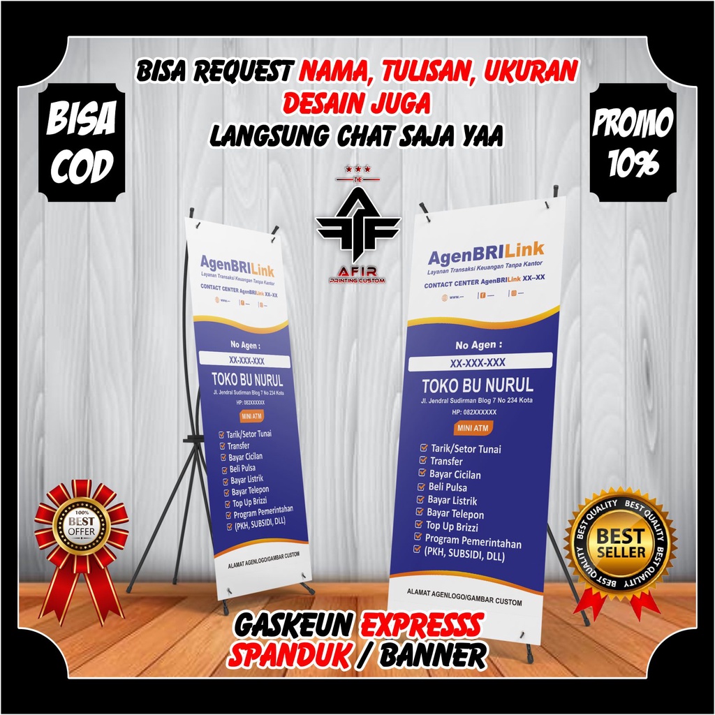 Spanduk Banner Backdrop BRILINK / Banner Agen Brilink Ukuran 60x160cm