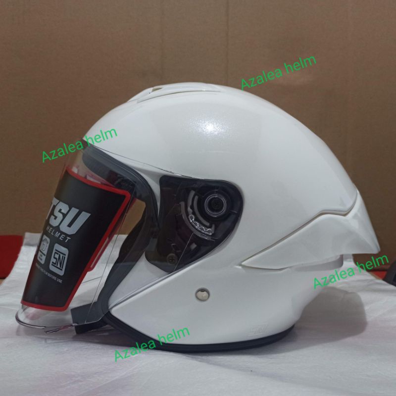 JITSU Helm HALF FACE JS1 SOLID WHITE ganteng