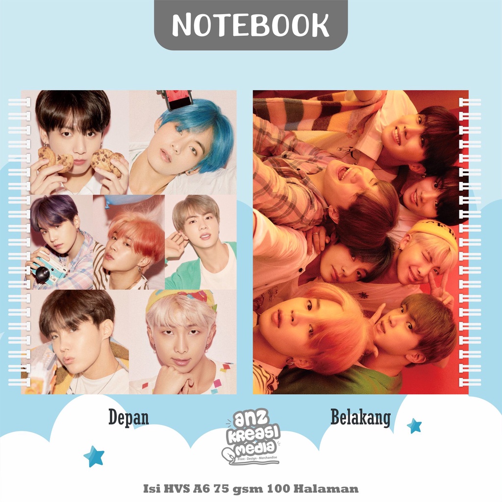 NOTEBOOK A6 BUKU TULIS SPIRAL - BTS PERSONA (1) - MERCHANDISE KPOP MURAH UNOFFICIAL