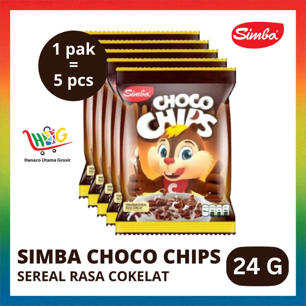 Simba Choco Chips Sereal Cokelat / Strawberry 24 Gram [ 1 PAK ]