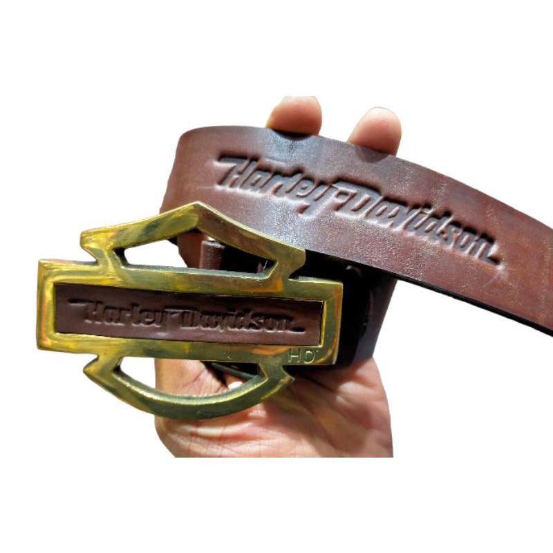 IKAT PINGGANG | SABUK KULIT SAPI ASLI EMBOS HARLEY DAVIDSON KULIT TEBAL