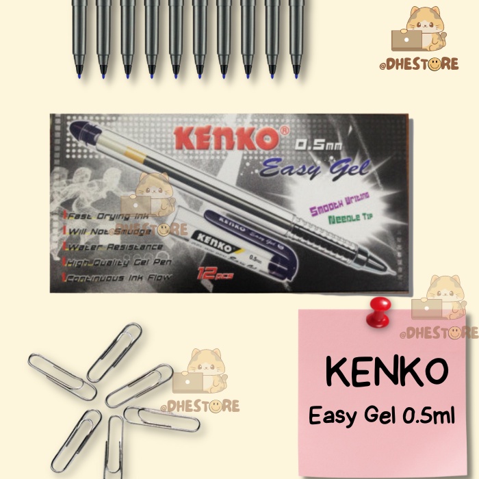 

Pena Kenko Easy Gel 0.5mm | pulpen Kenko easy gel | ballpoint Kenko