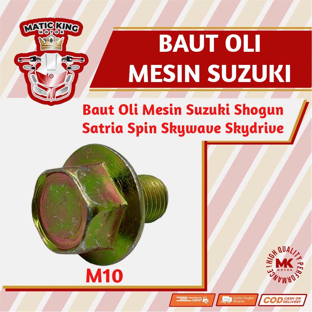 Baut Tap Oli Mesin Bawah Suzuki Shogun Satria Spin Skywave Skydrive M10