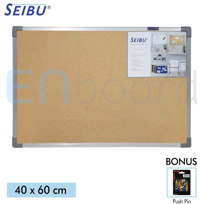 

Softboard Cork Pin Board / Papan Mading Gantung Seibu 40 x 60 cm