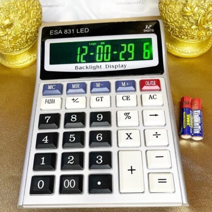 

Kalkulator ESA 831 LED Layar Nyala Calculator Check Correct Cek Ulang