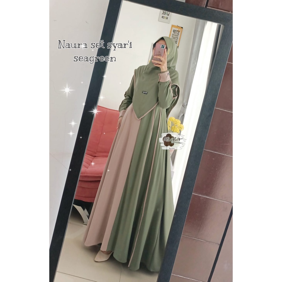 NAURA SET SYAR'I ORI BY ATHATA EXCLUSIVE MODEL TERBARU / GAMIS POLOS TERLARIS FASHION WANITA MUSLIMA